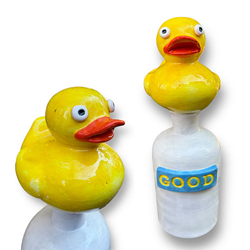 RA Hetherington "Good Duck" 8" Ceramic Sculpture DF5974